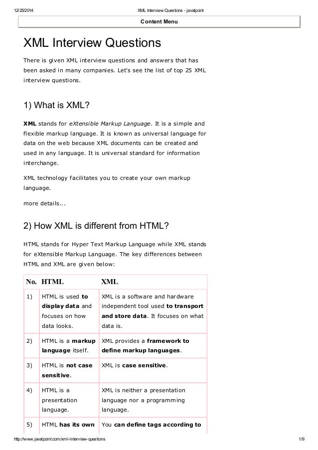 XML Interview Questions, Answers, and Explanations: XML Certification Review